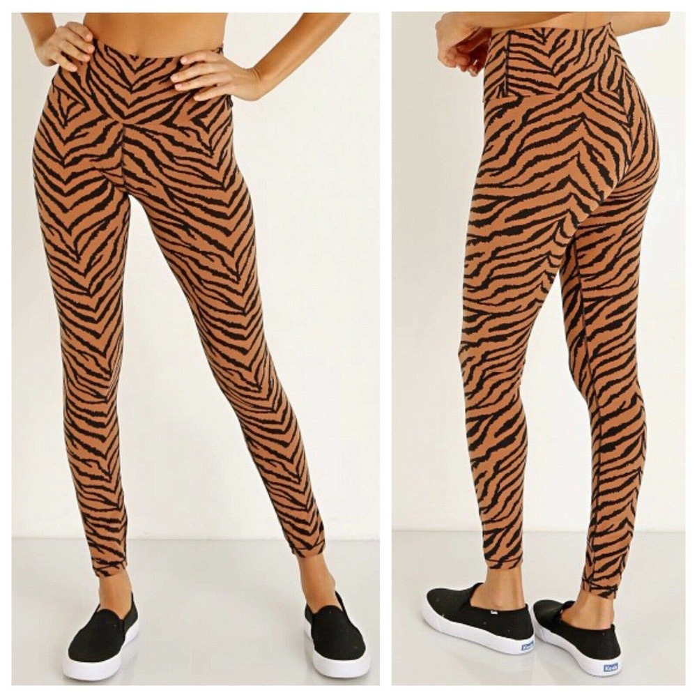 Varley Century 2.0 High Rise 7/8 Leggings Brown Clay Zebra Print